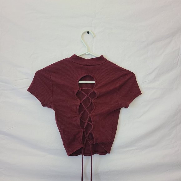 Garage Lace Up Cropped Tee - Picture 2 of 2